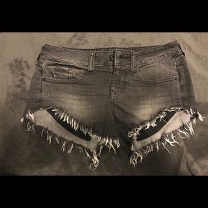 Express Black Denim Cutoff Shorts